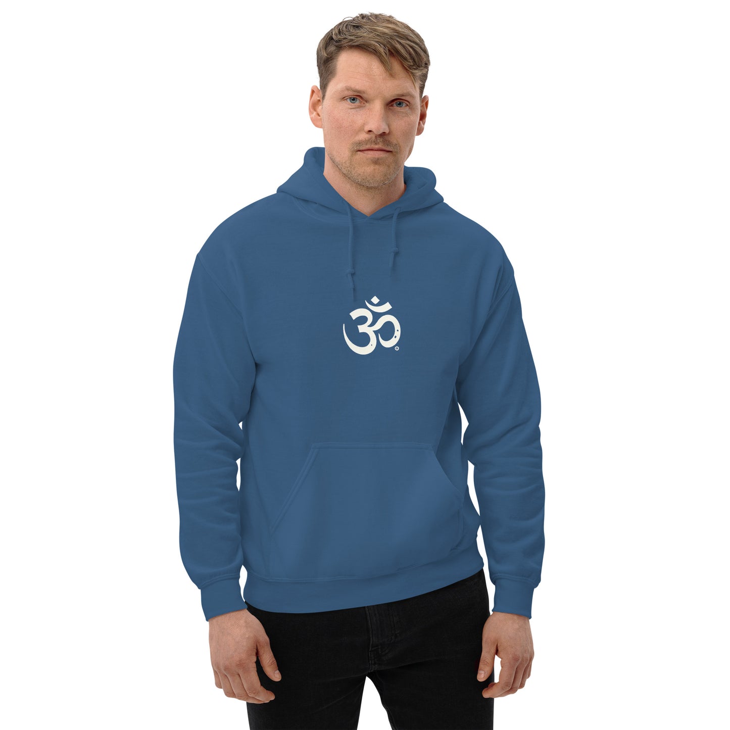 Sudadera con capucha unisex simbolo OM blanco