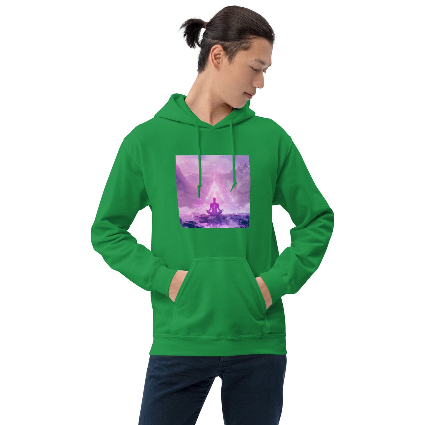 Sudadera con capucha unisex meditación lila