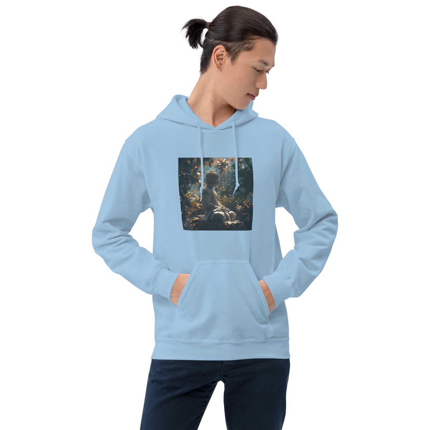 Sudadera con capucha unisex buda azul