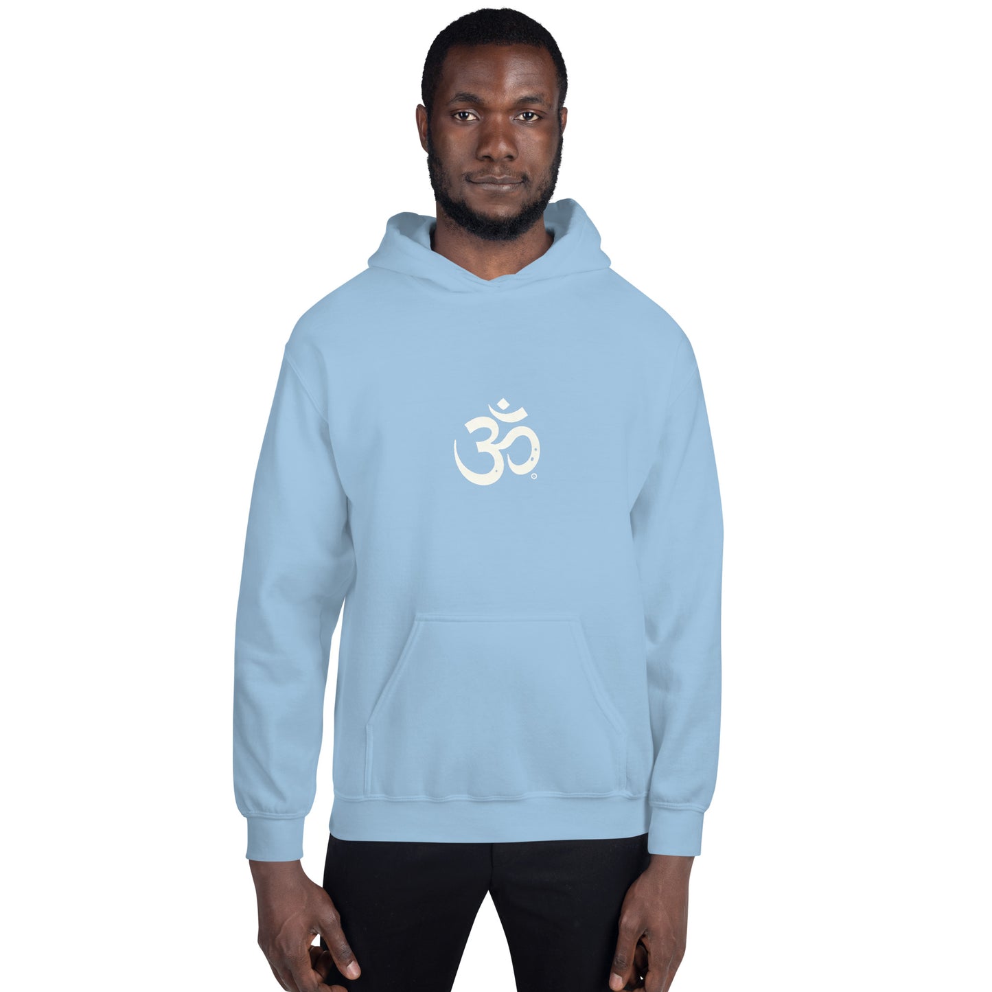 Sudadera con capucha unisex simbolo OM blanco