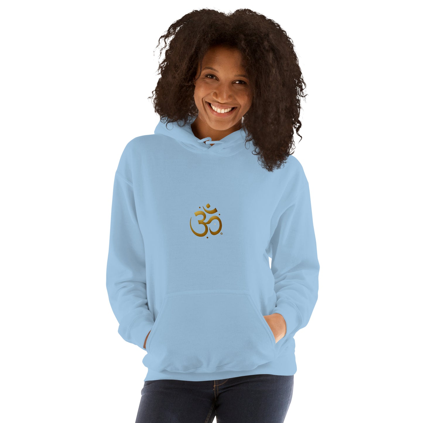 Sudadera con capucha unisex simbolo OM dorado