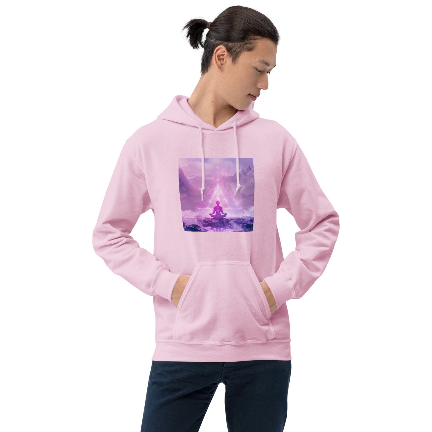 Sudadera con capucha unisex meditación lila