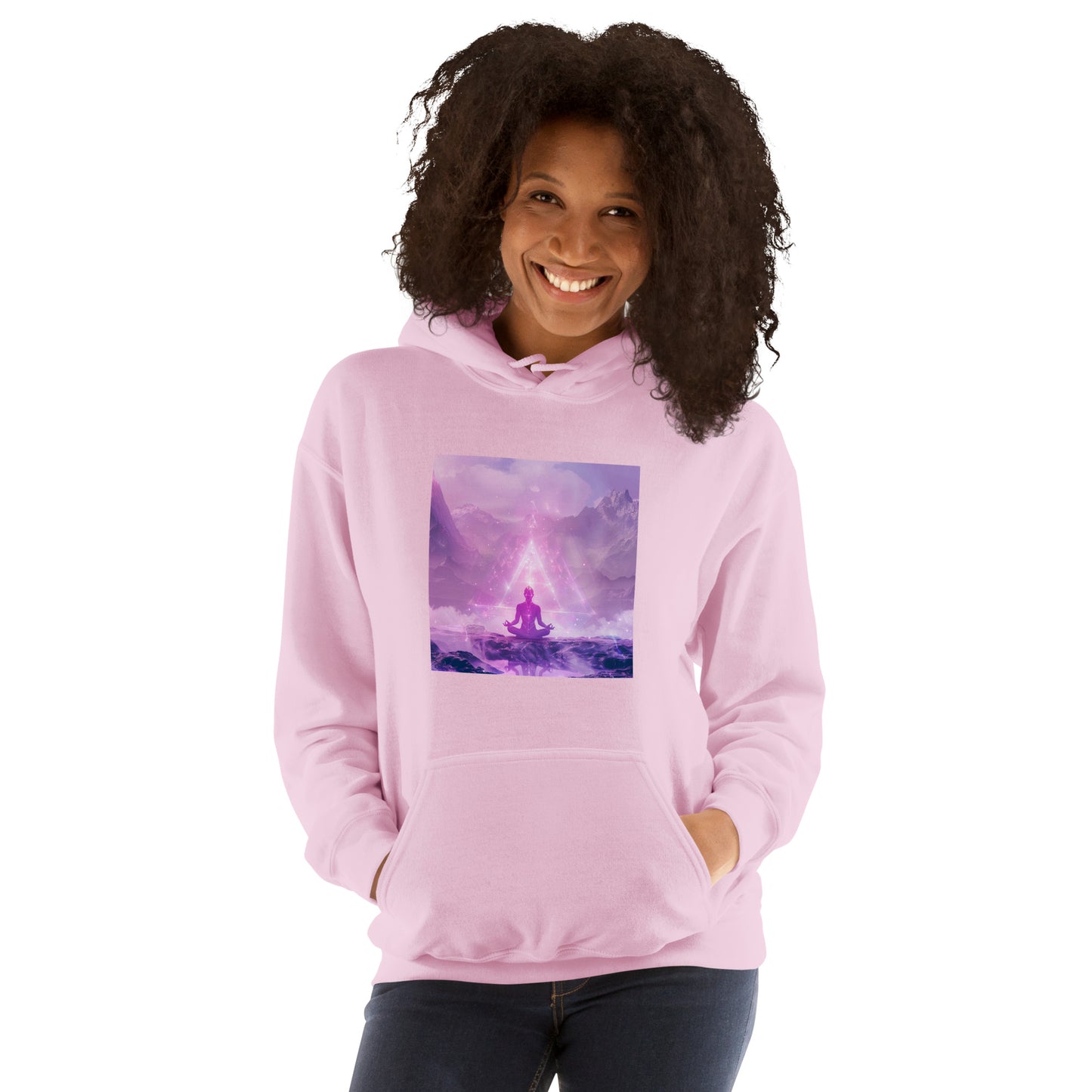 Sudadera con capucha unisex meditación lila