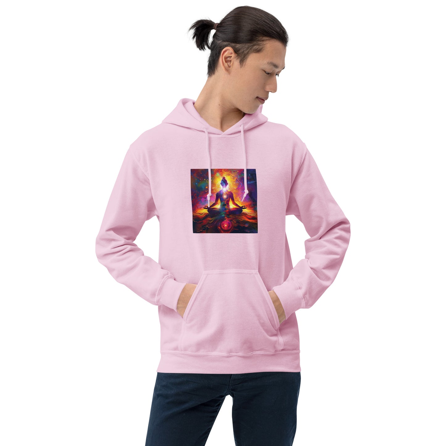 Sudadera con capucha unisex meditación cosmos