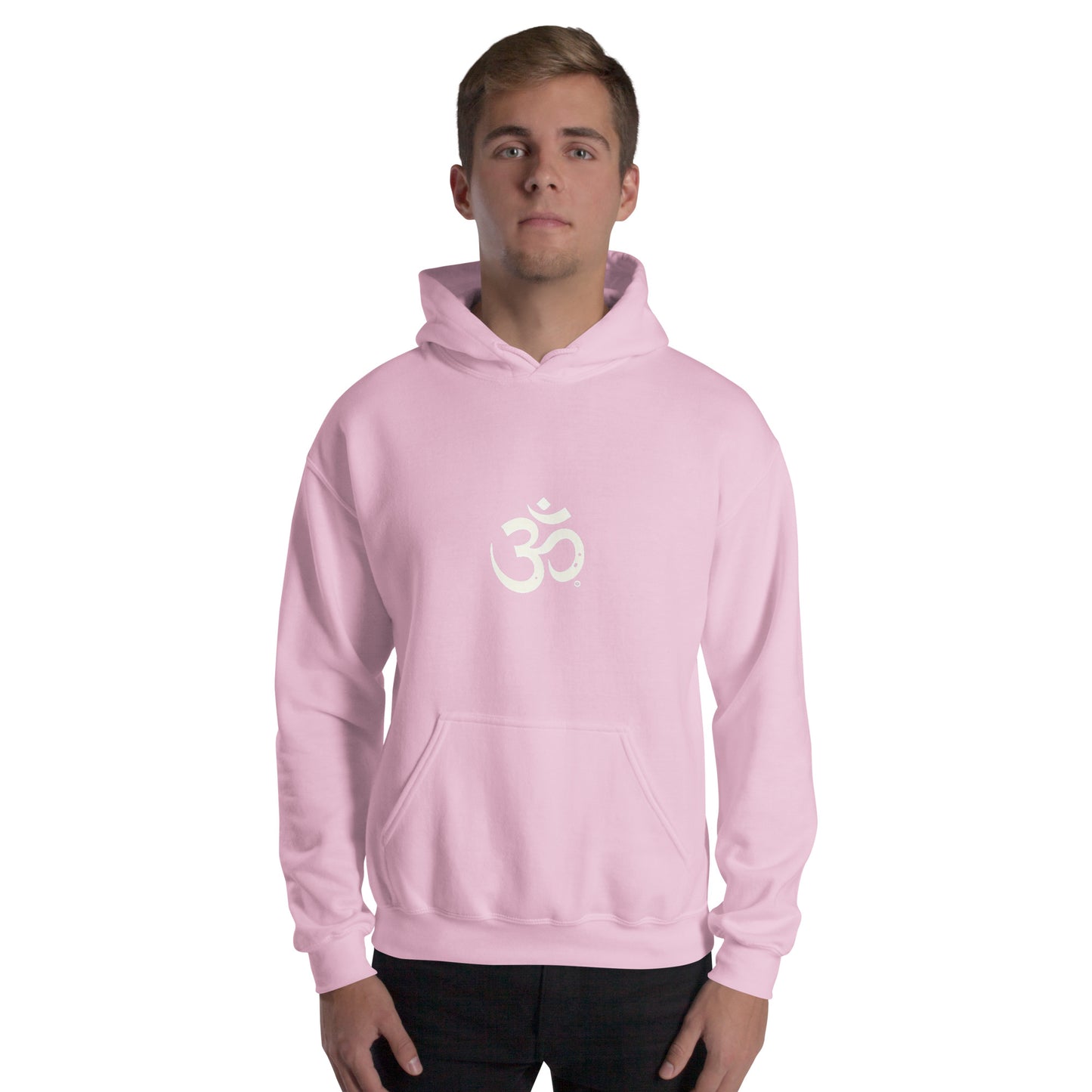 Sudadera con capucha unisex simbolo OM blanco