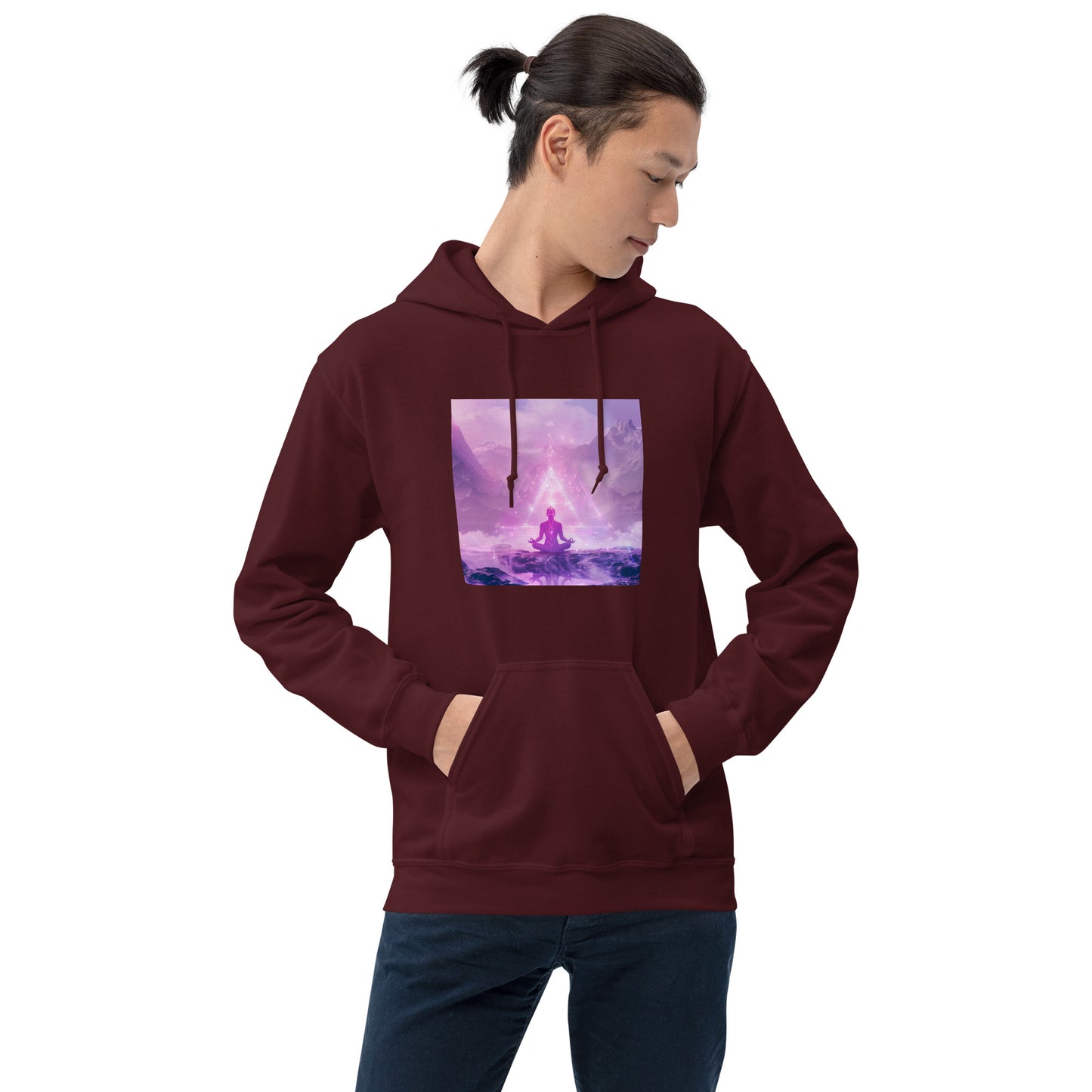 Sudadera con capucha unisex meditación lila