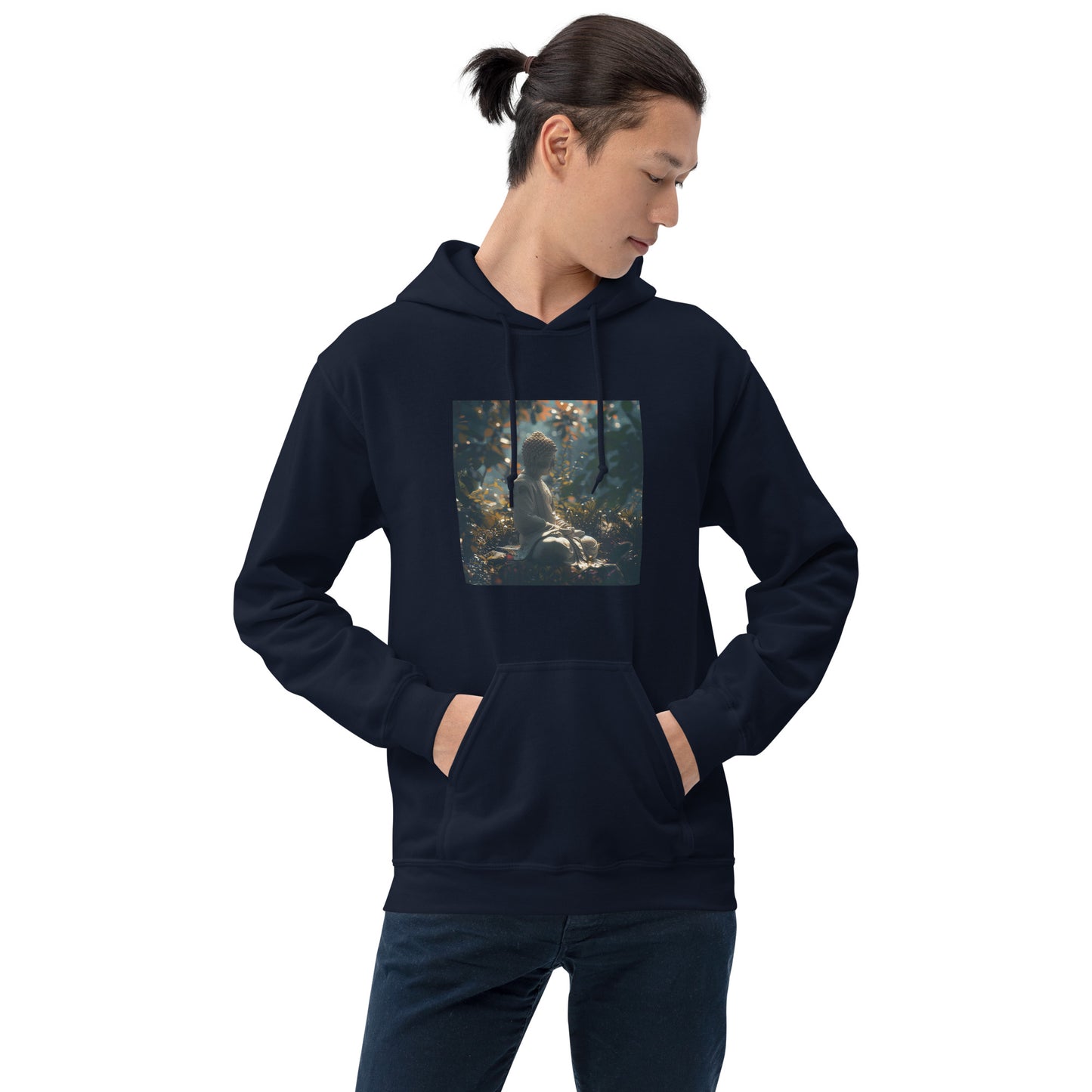 Sudadera con capucha unisex buda azul