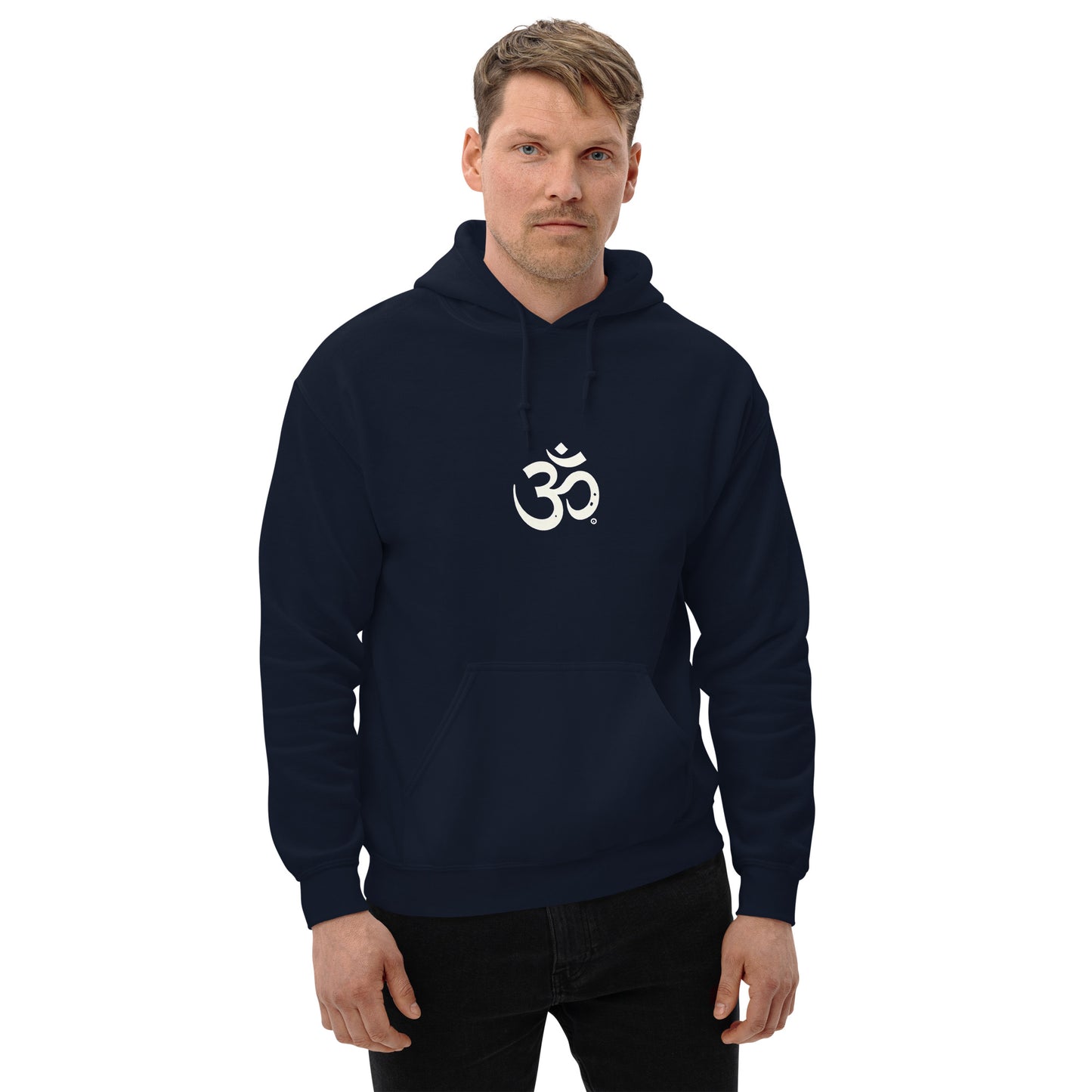 Sudadera con capucha unisex simbolo OM blanco