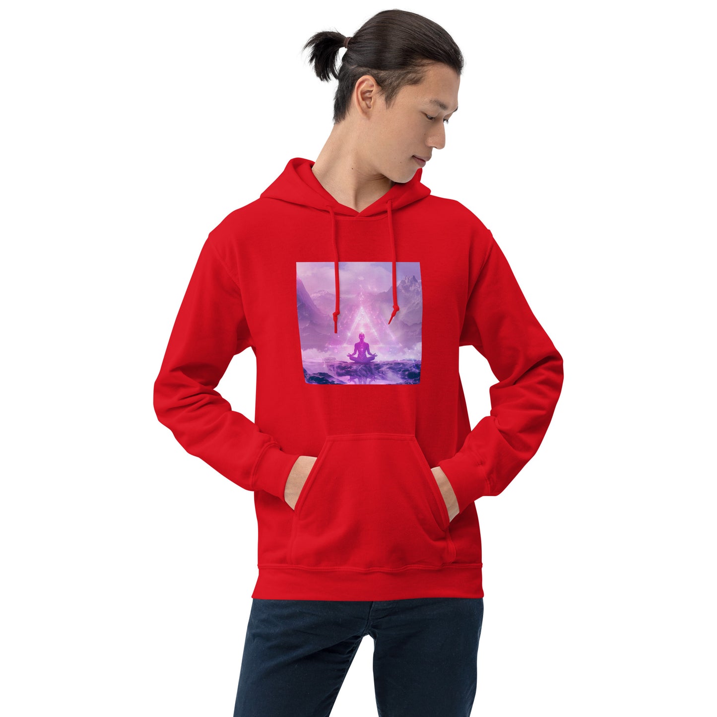 Sudadera con capucha unisex meditación lila