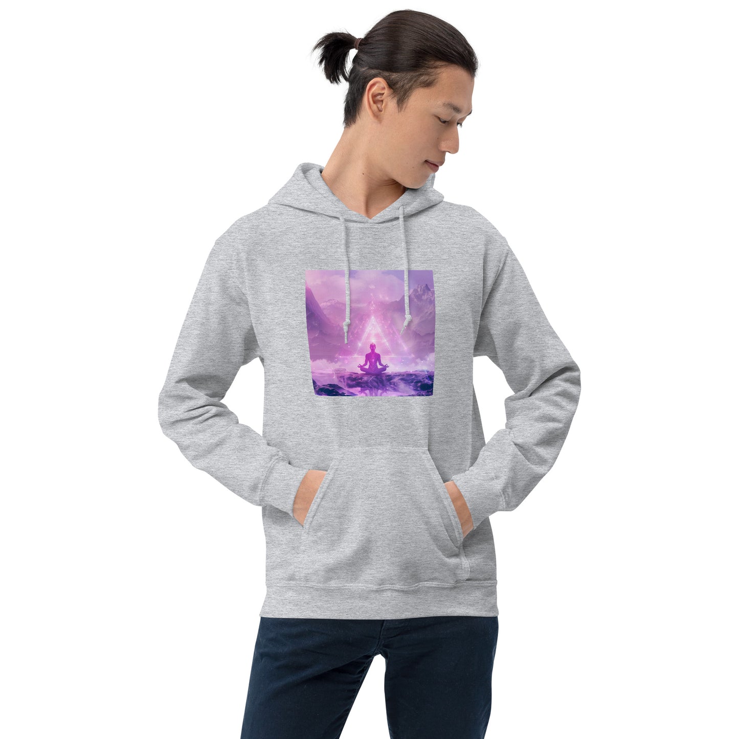 Sudadera con capucha unisex meditación lila