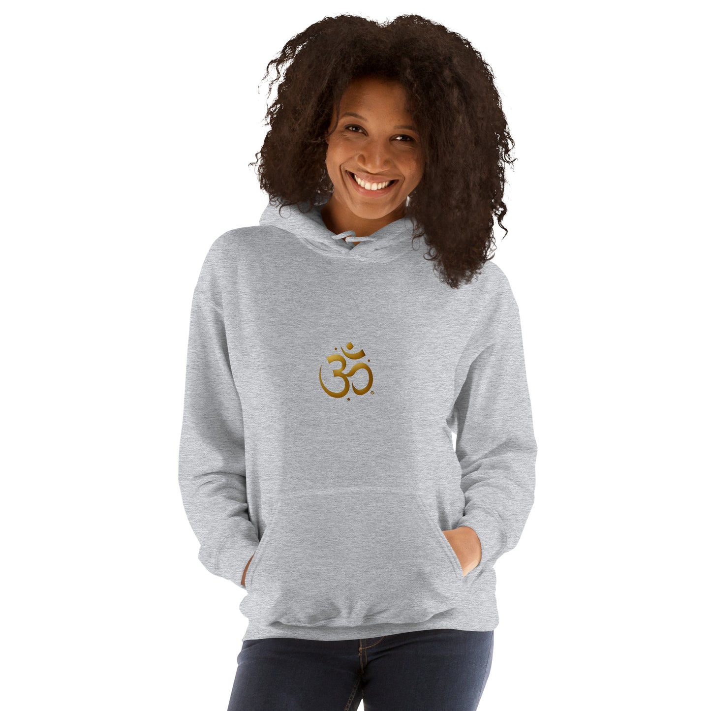 Sudadera con capucha unisex simbolo OM dorado