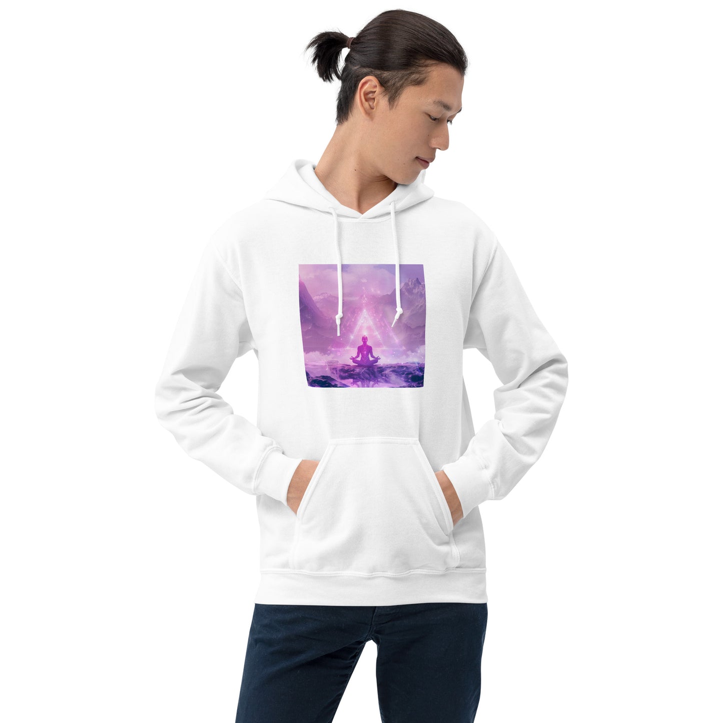 Sudadera con capucha unisex meditación lila