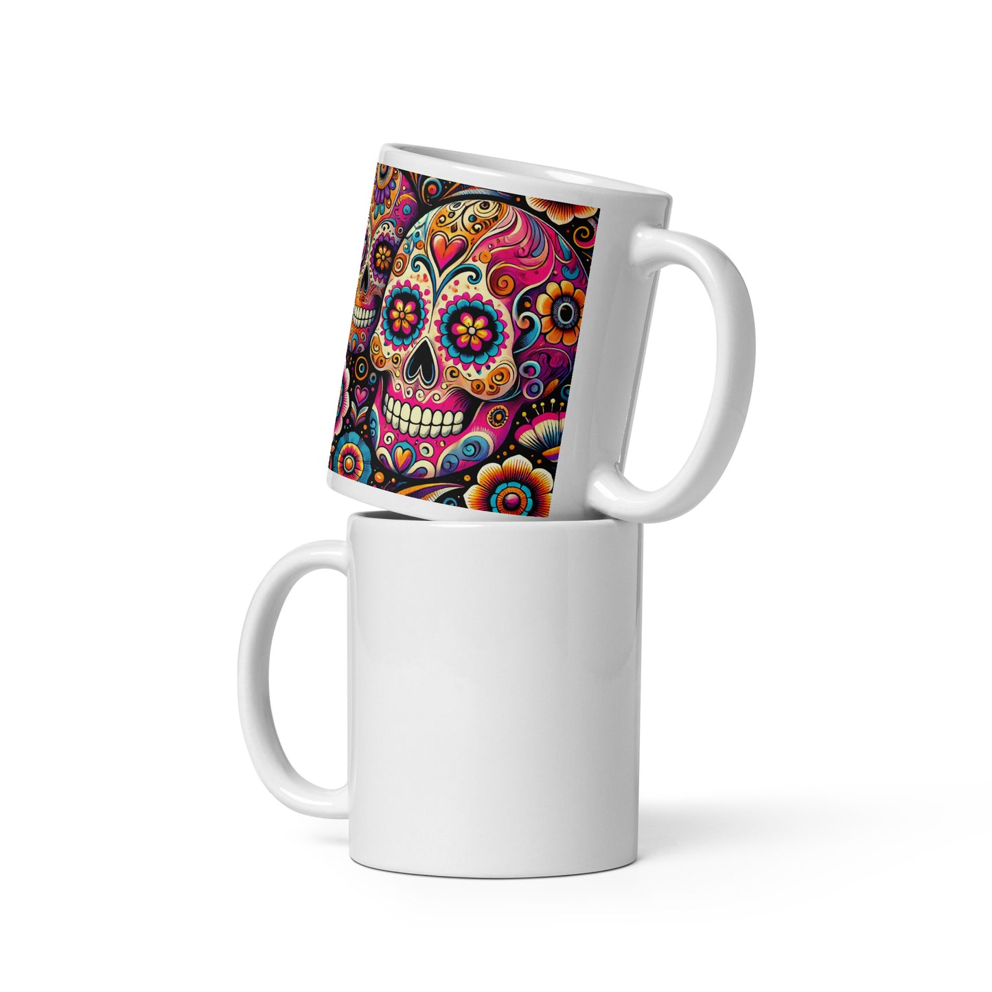 Taza blanca HALLOWEEN DIA MUERTOS