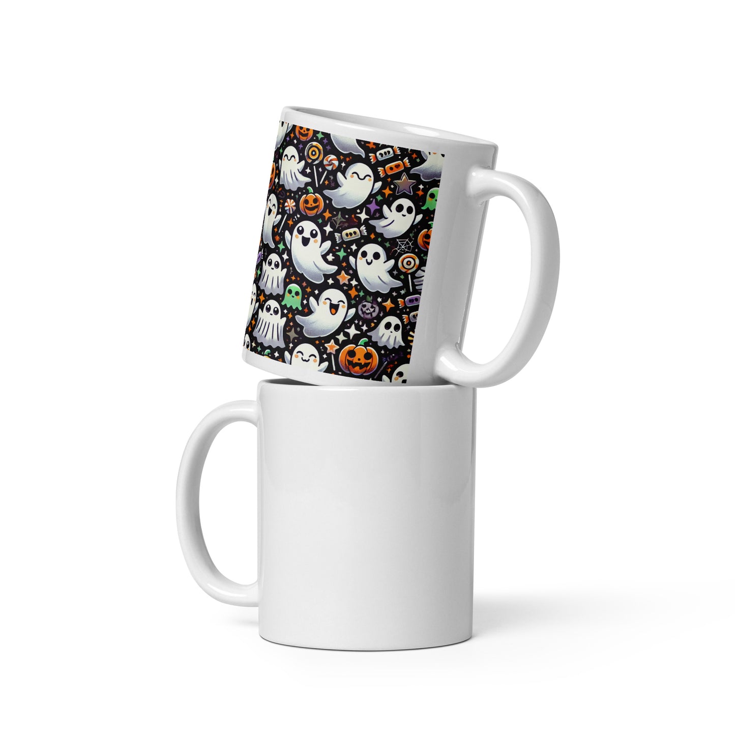 Taza blanca HALLOWEEN fantasmas