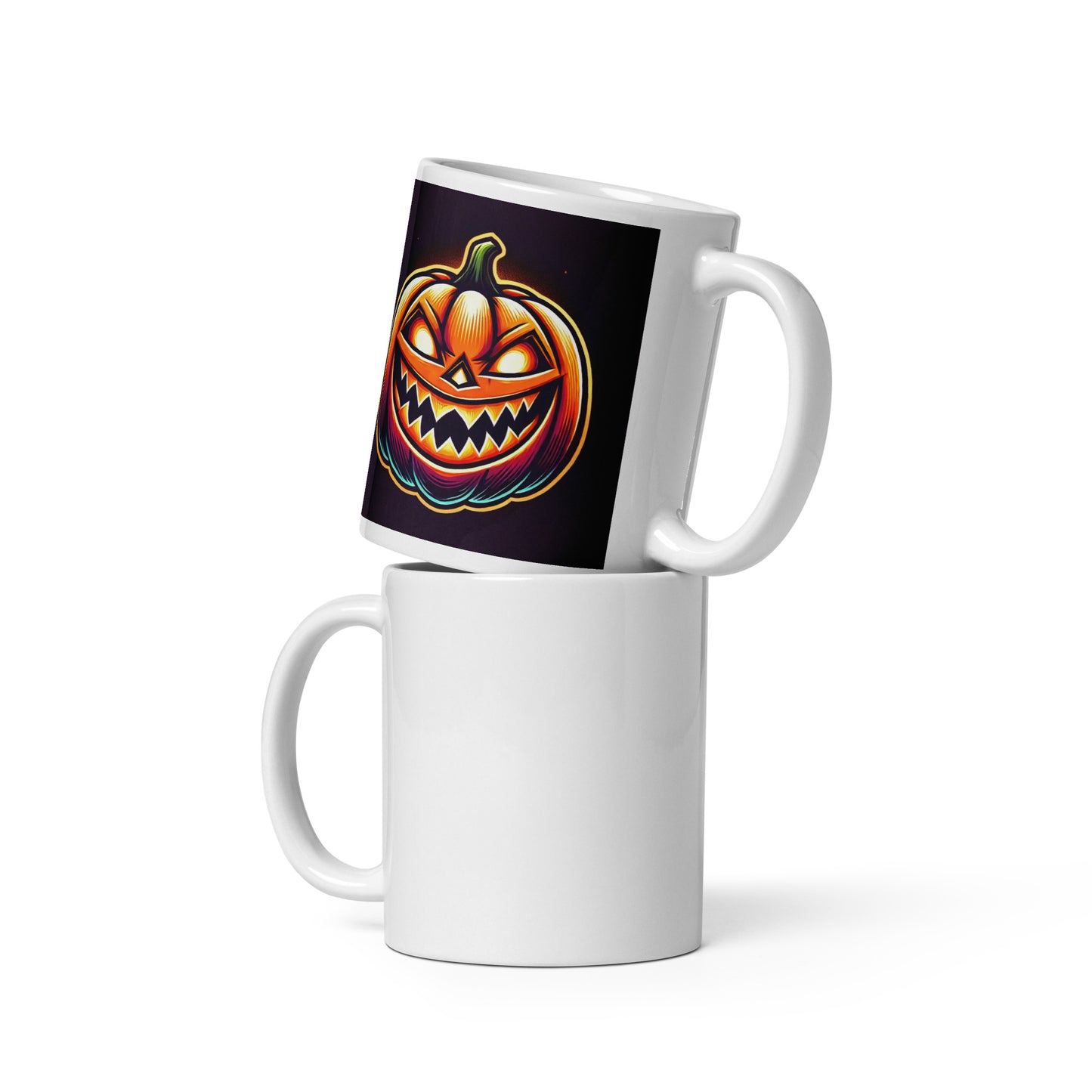 Taza blanca HALLOWEEN calabaza monstruosa