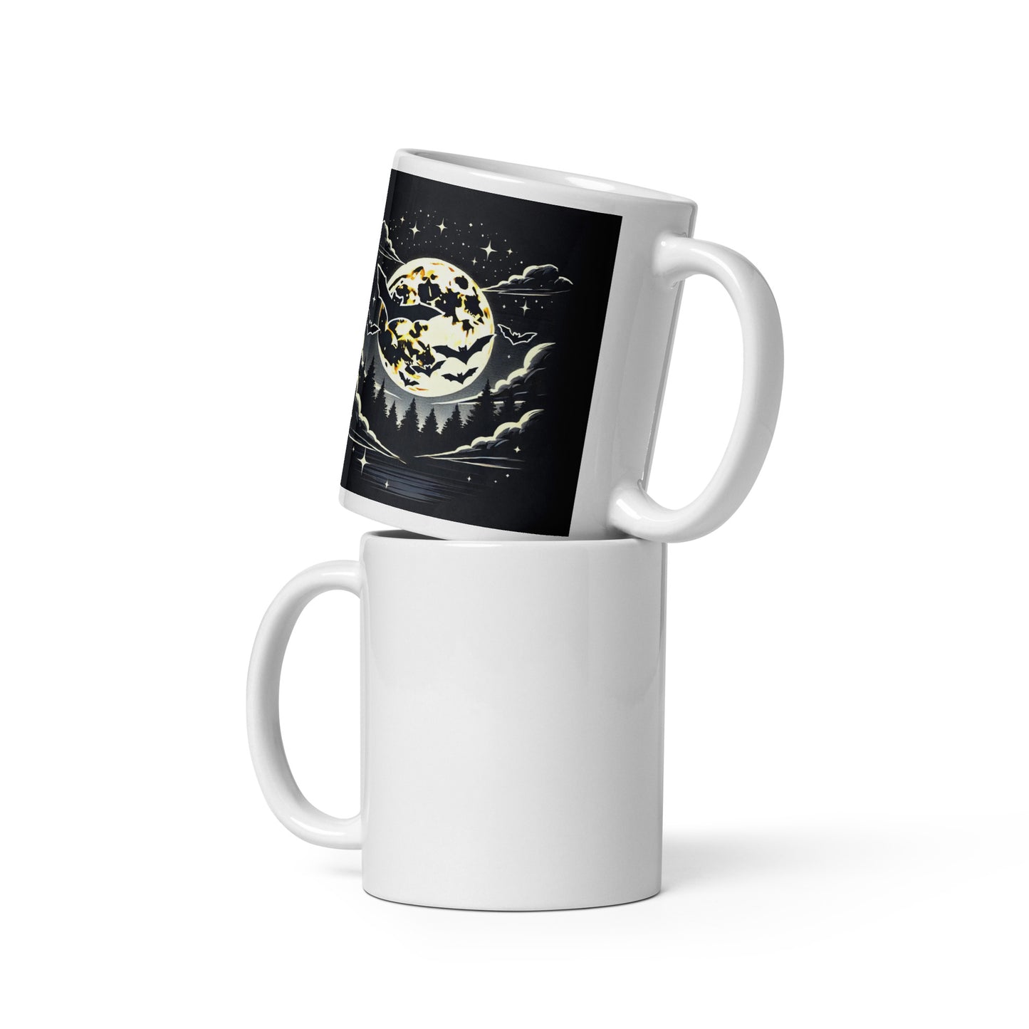 Taza blanca HALLOWEEN murciélagos