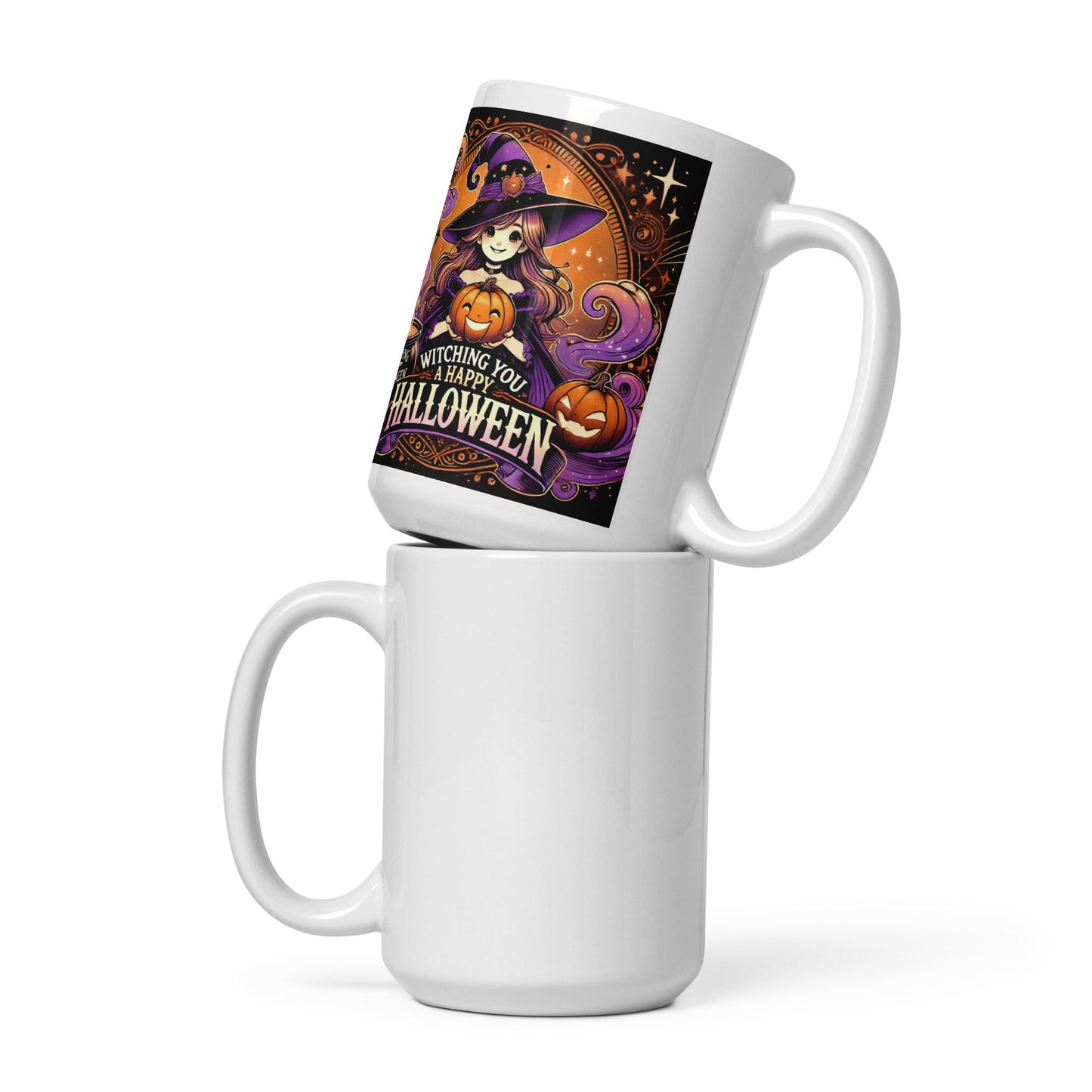 Taza blanca HALLOWEEN brujita