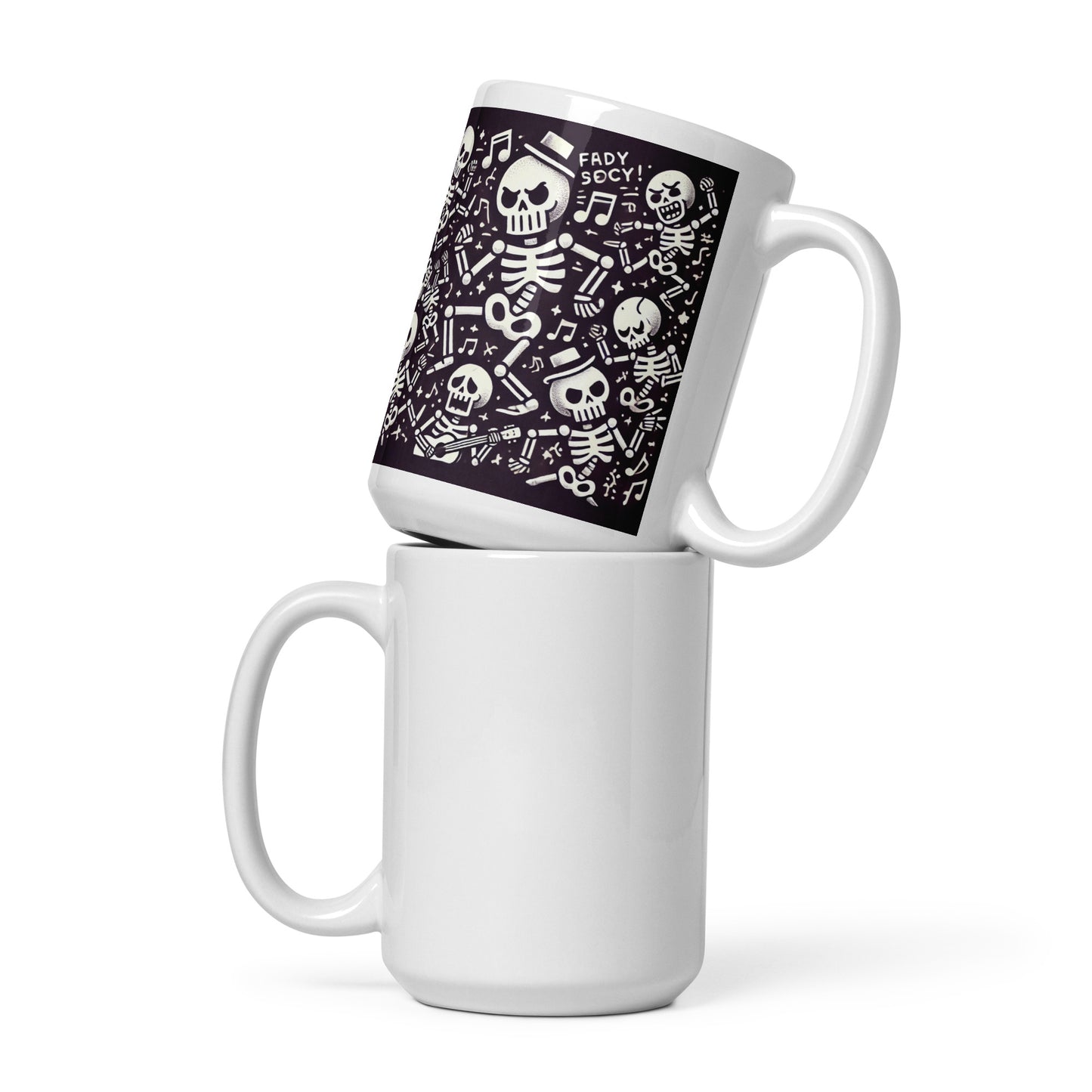 Taza blanca HALLOWEEN esqueletos