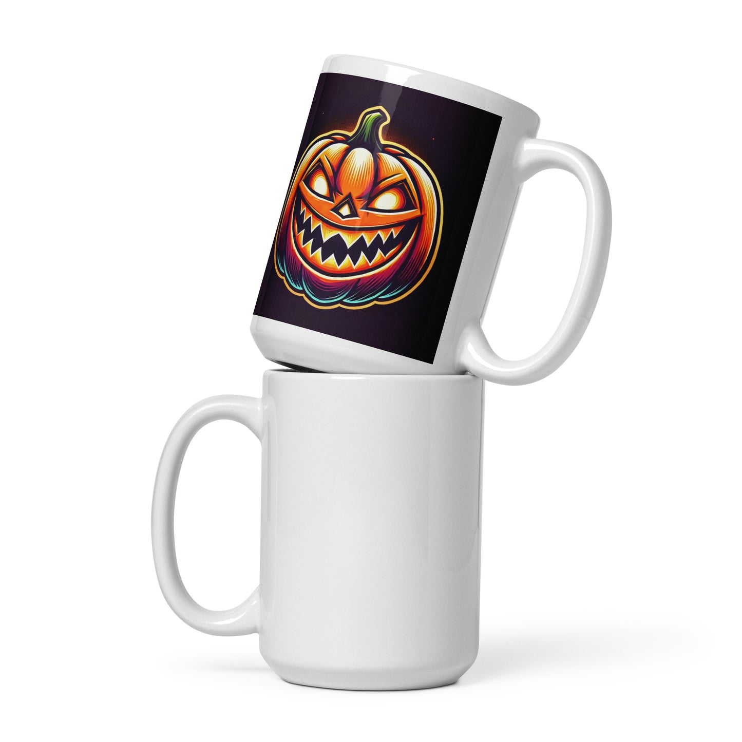 Taza blanca HALLOWEEN calabaza monstruosa