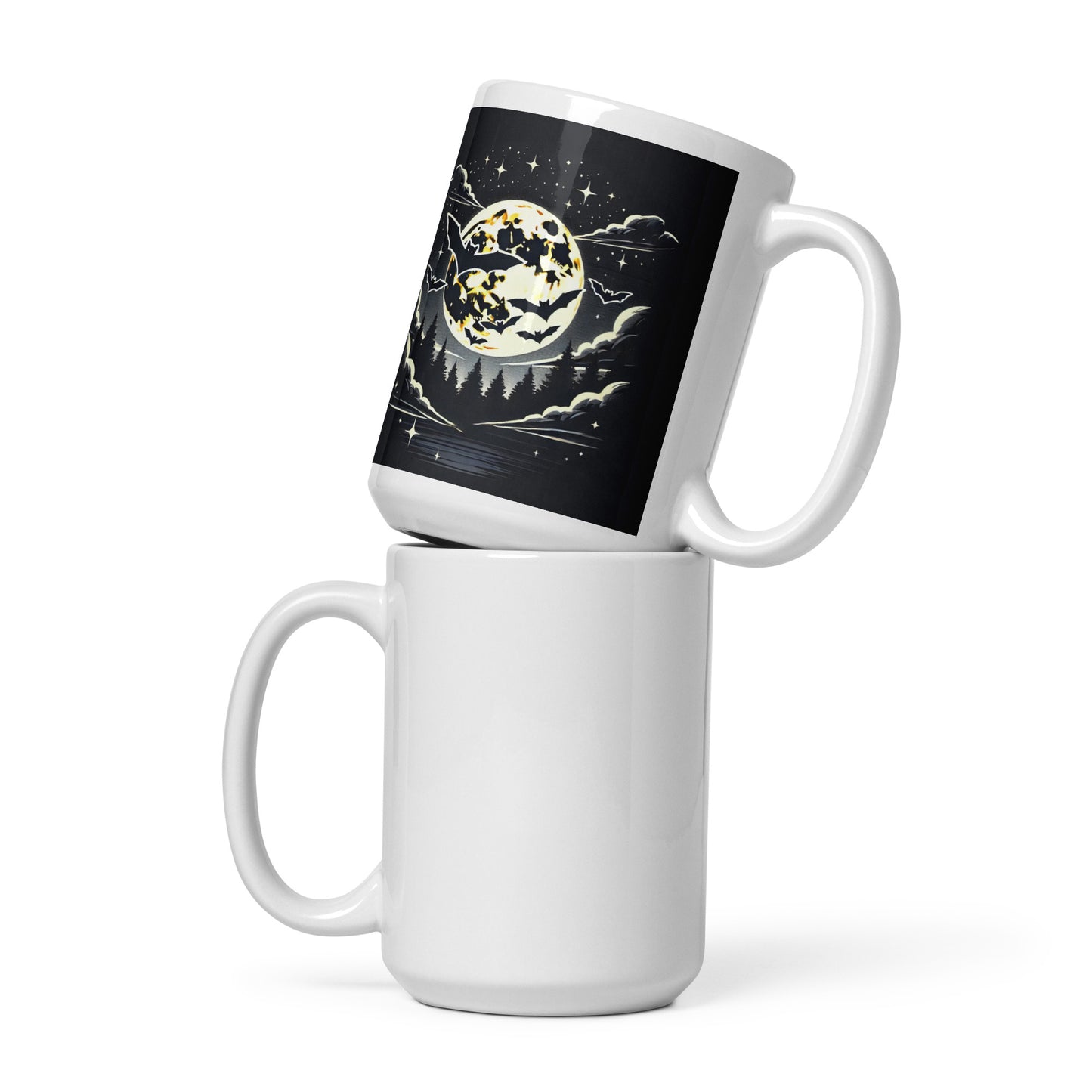 Taza blanca HALLOWEEN murciélagos