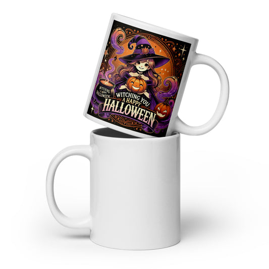 Taza blanca HALLOWEEN brujita