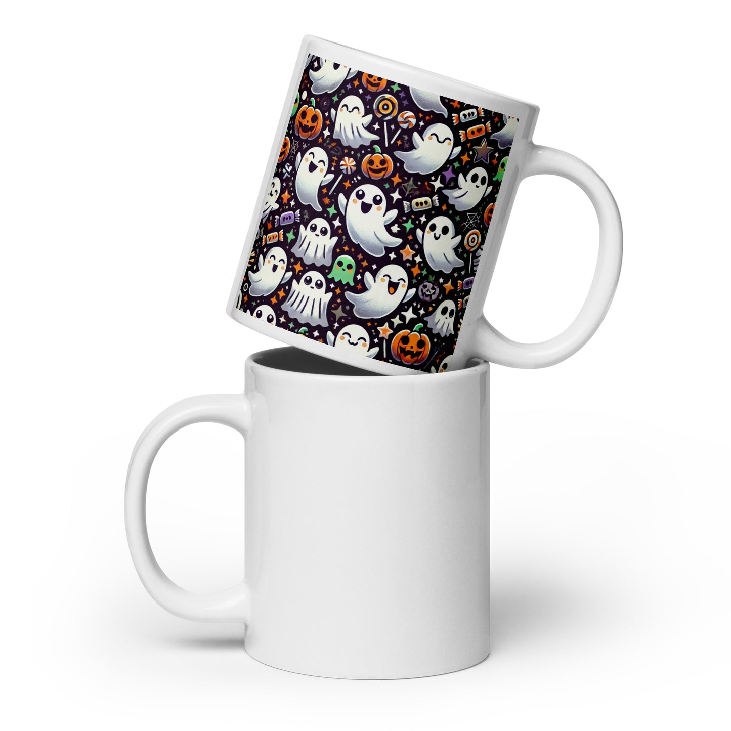 Taza blanca HALLOWEEN fantasmas