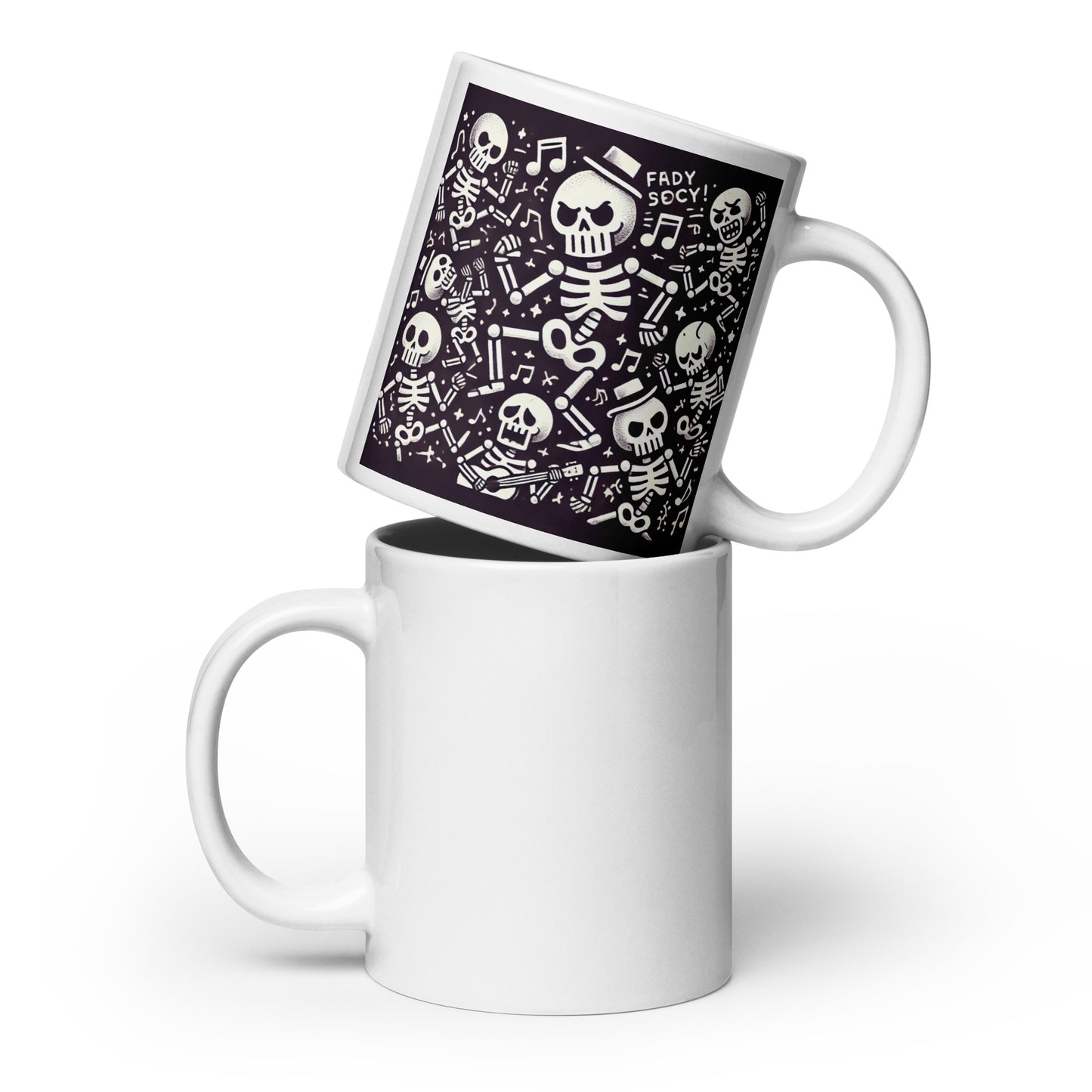 Taza blanca HALLOWEEN esqueletos