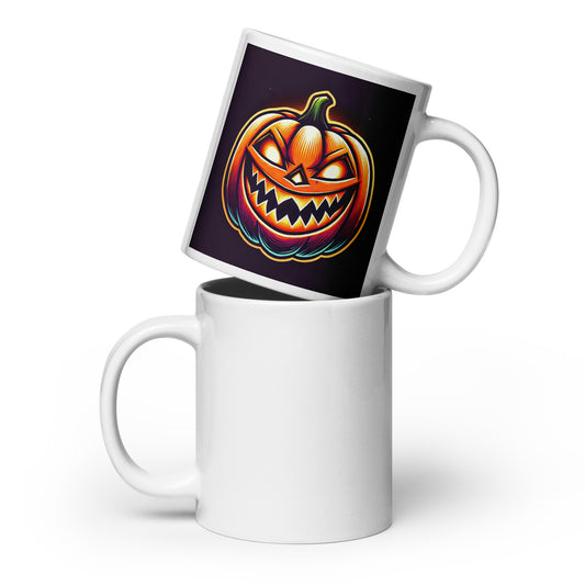 Taza blanca HALLOWEEN calabaza monstruosa