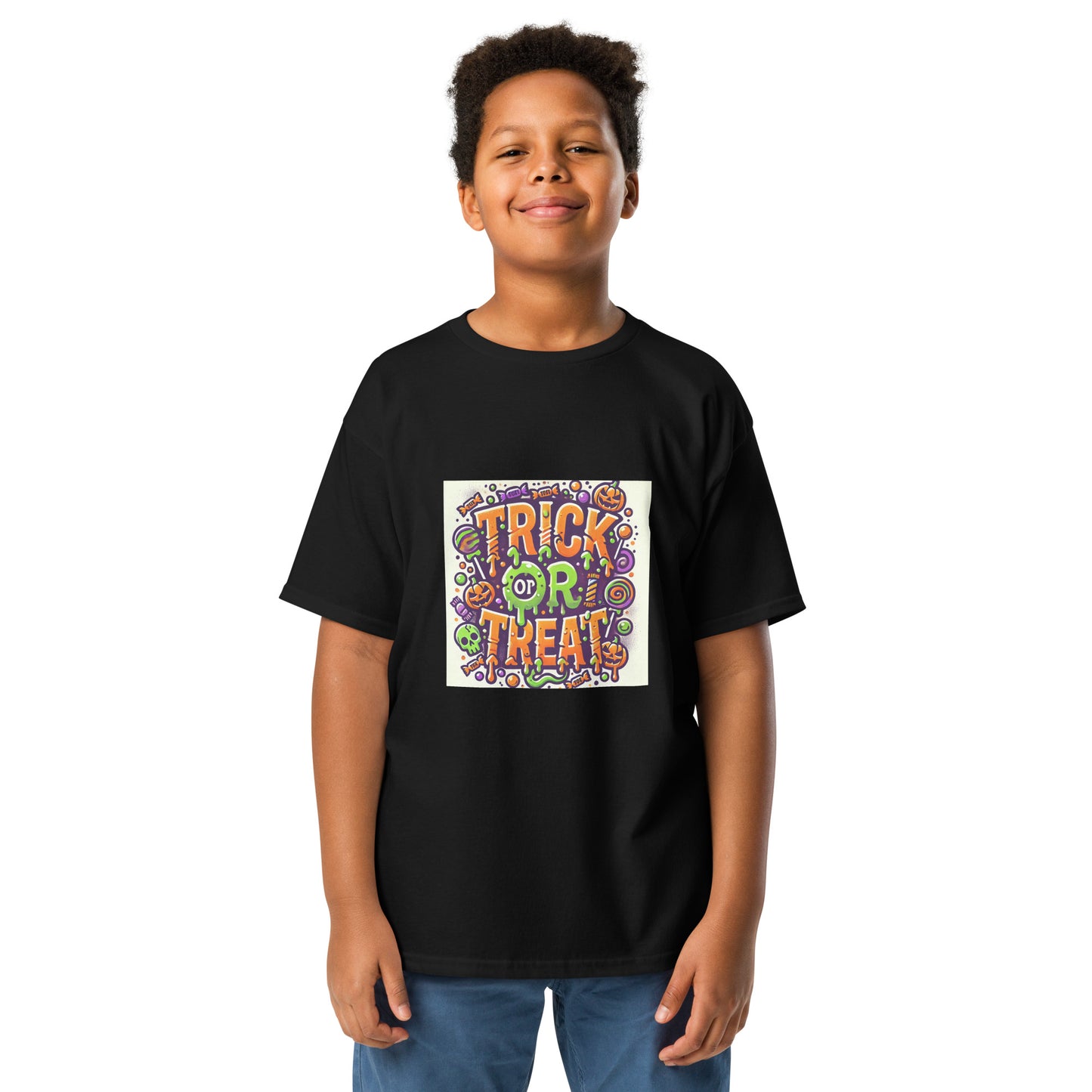 T-shirt unisexe pour enfants HALLOWEEN TRICK TREAT