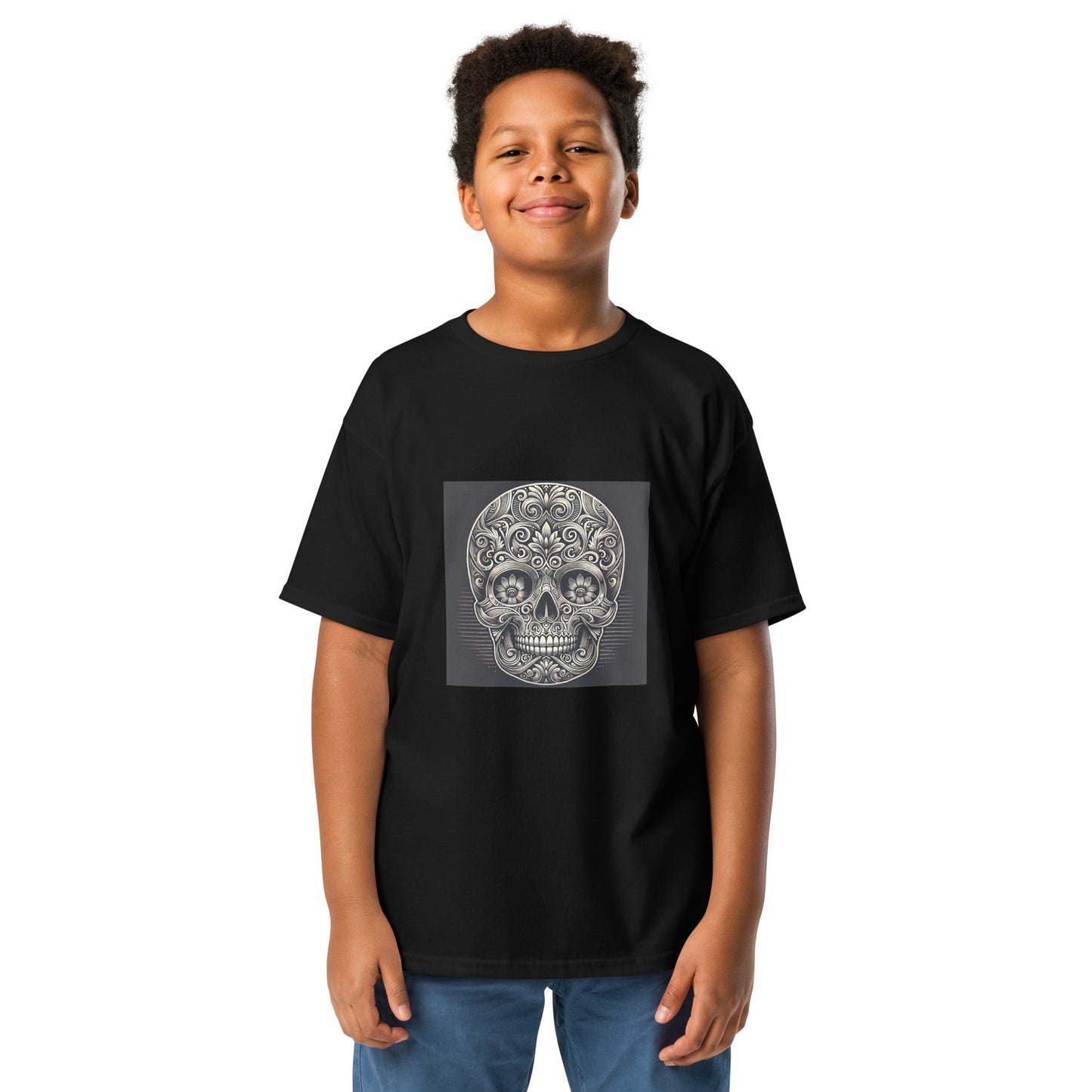 T-shirt unisexe enfant HALLOWEEN tête de mort