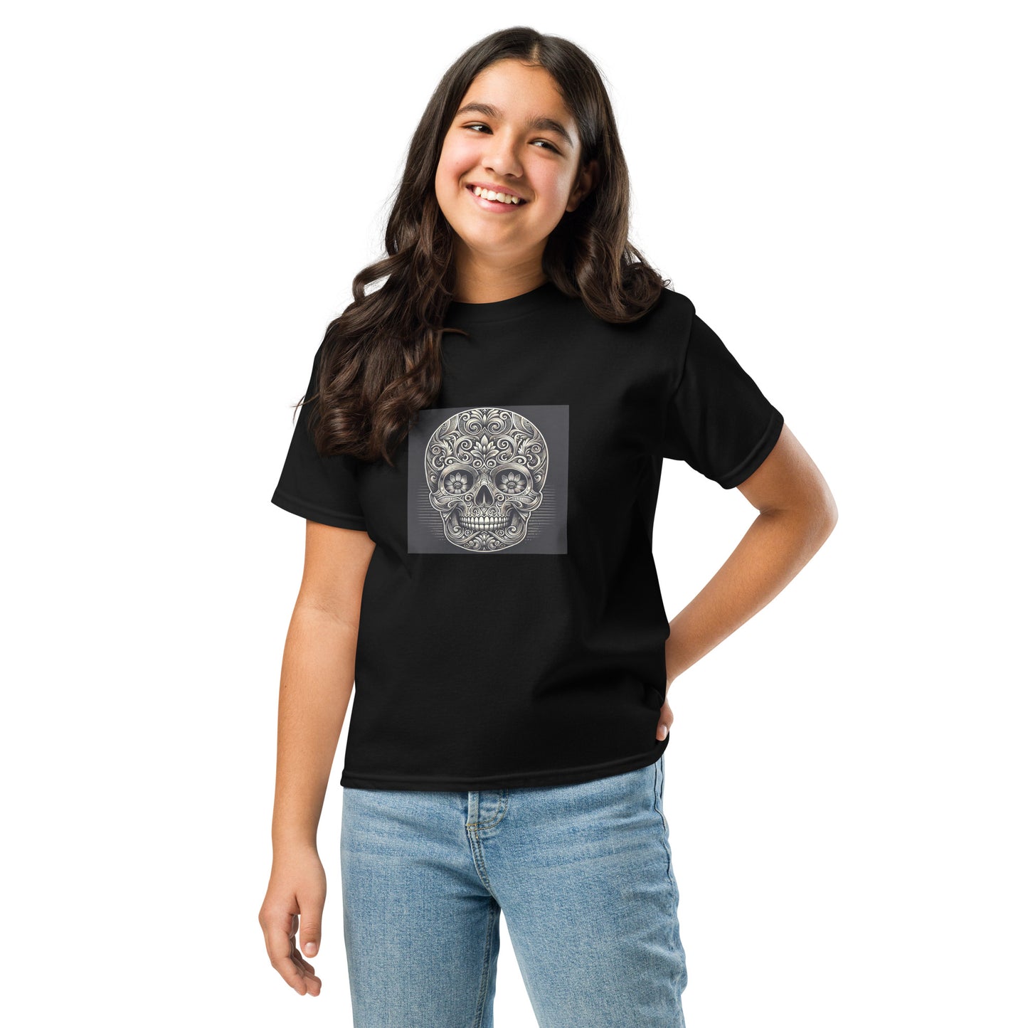 T-shirt unisexe enfant HALLOWEEN tête de mort