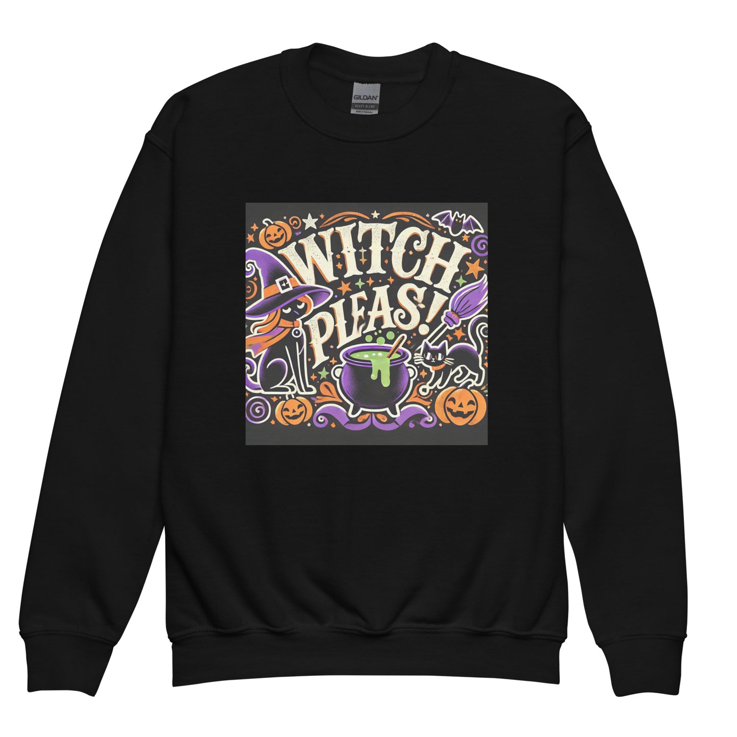 Unisex children's sweatshirt HALLOWEEN witch pleated