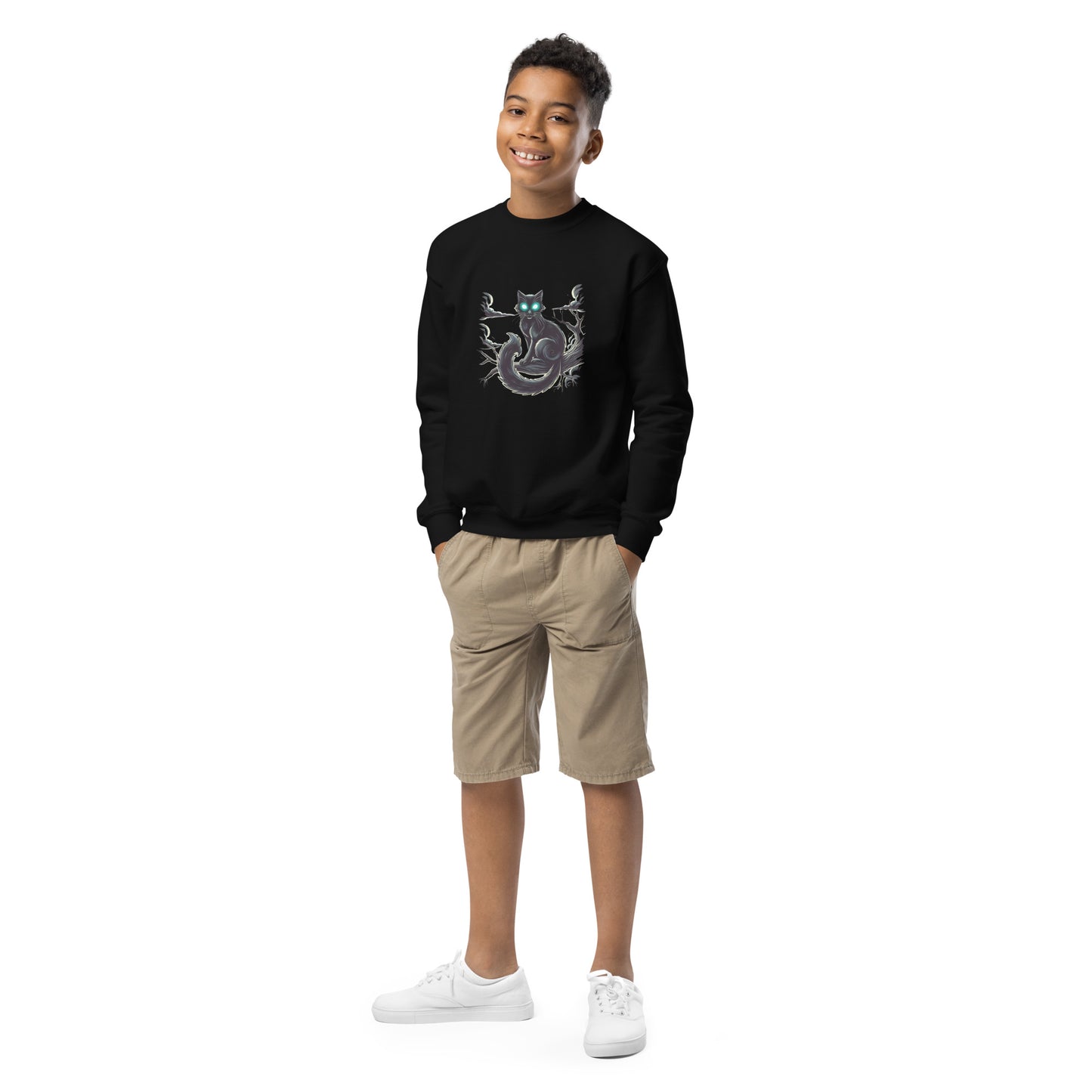 Unisex kids sweatshirt HALLOWEEN cat