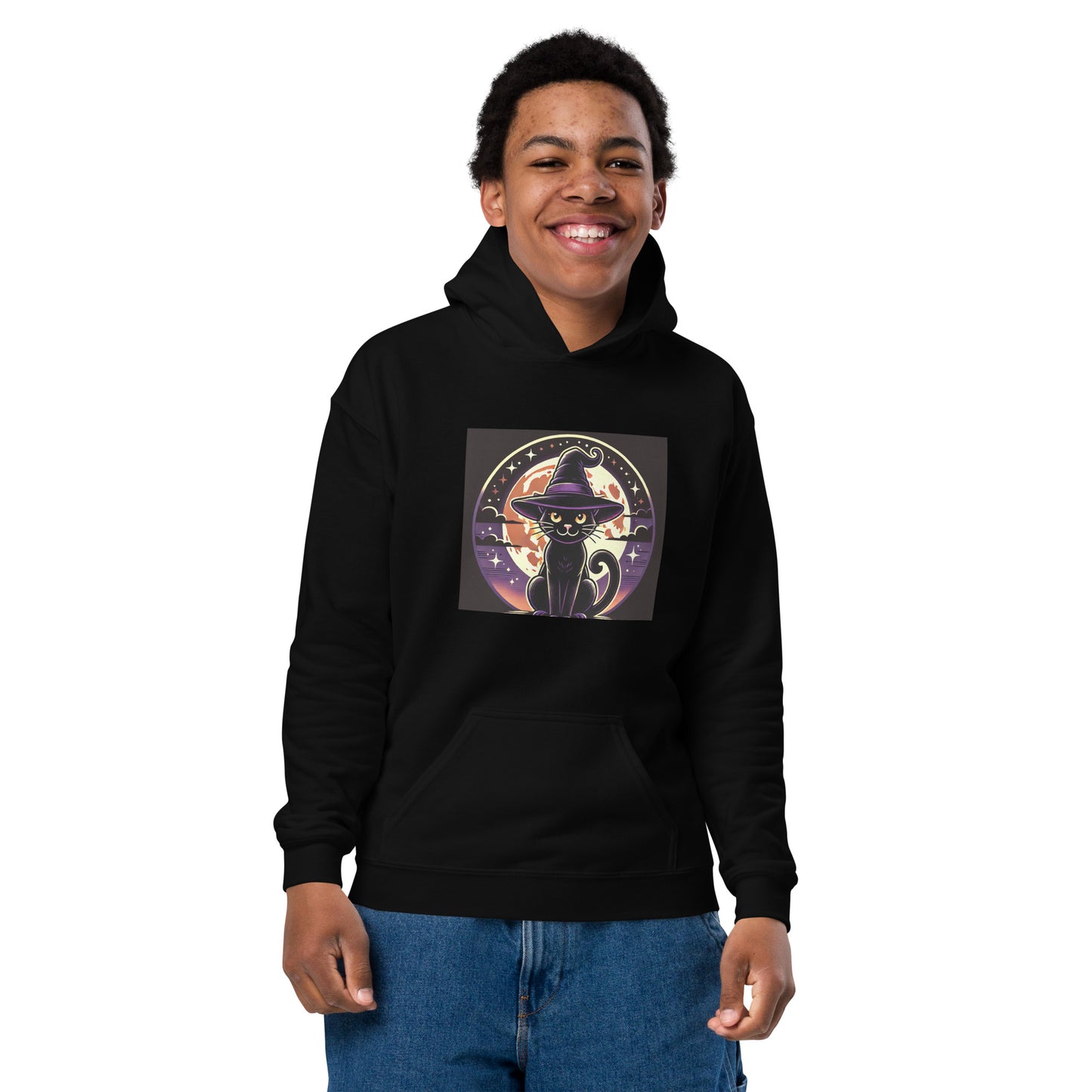 Unisex hooded sweatshirt for kids HALLOWEEN cat