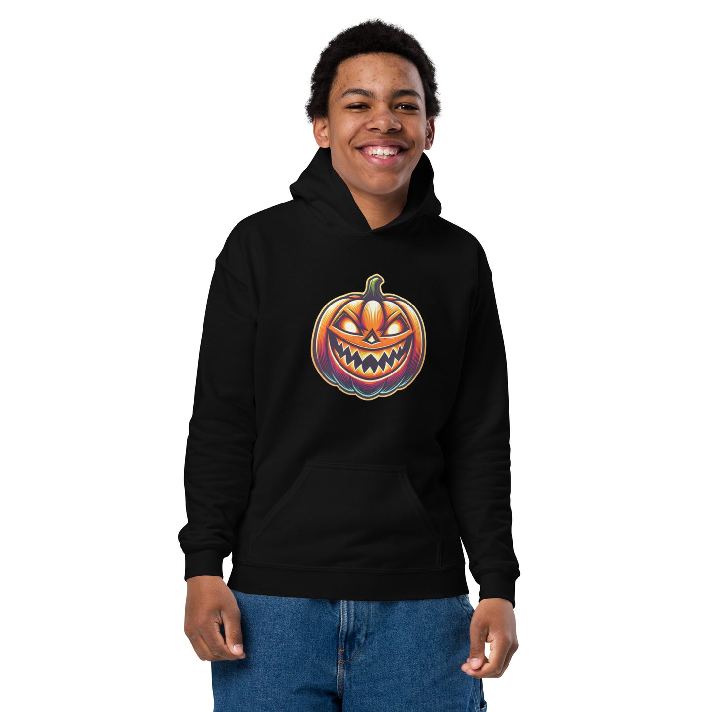 Sweat à capuche enfant unisexe HALLOWEEN citrouille terrifiante